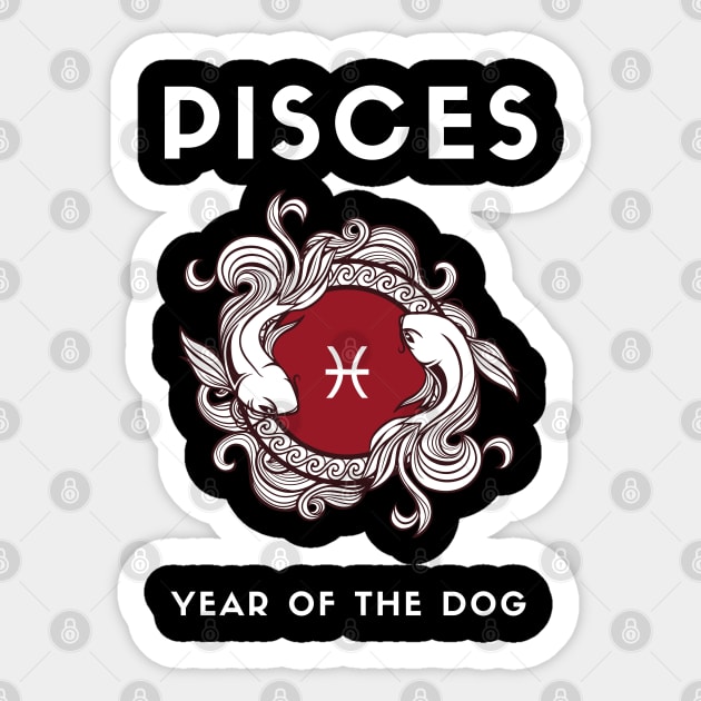 PISCES / Year of the DOG Sticker by KadyMageInk